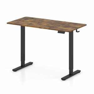 Costway 1.2M Electric Standing Desk 3 Memory Quiet 90 KG Load Brown