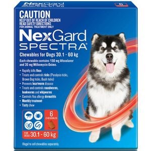 Nexgard Spectra For Very Large Dogs  30.1-60kg Red  - 6 Pack