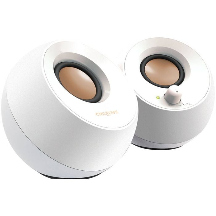 Creative Labs Desktop Speakers Pebble USB 2.0 White - White | Plastic | Portable Speaker System