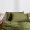 Dreamaker Superfine Washed Microfibre King Pillowcase Twin Pack Olive