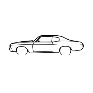 Ignite Laser Chevrolet 1971 Chevelle Ss Silhouette Metal Wall Art Coated Black 23.6inch/60cm