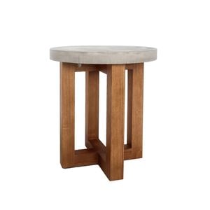 Lamp Table Round Shaped Top MDF Micro cement Sturdy Legs