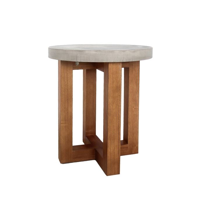 Lamp Table Round Shaped Top MDF Micro cement Sturdy Legs