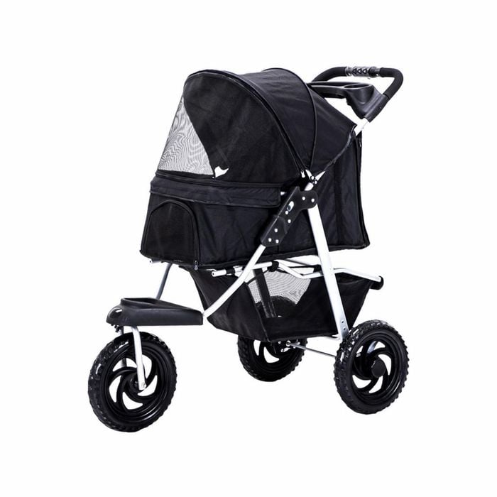 Pawz Foldable 3 Wheels Pet Stroller Black
