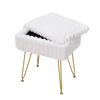 Alston Vanity Stool Chair with Hidden Storage for Dresser Makeup Soft Faux Fur Flip