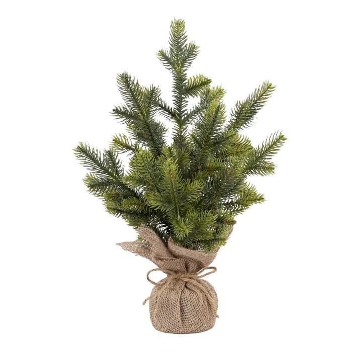 40cm Green Artificial Pine Christmas Tree With Burlap Base