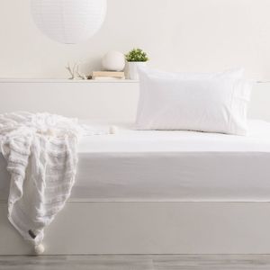 Park Avenue Double Bed Sheet/Pillowcases 500TC Bamboo Cotton Home Bedding White