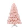 Costway 1.8M Fluffy Christmas Tree 700 Tips PVC Xmas Tree Hinged Indoor Home Decor Gift-Pink