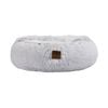 Charlie's  Faux Fur Snookie Hooded Cushion Dog Bed   90x90x20cm  White  Charlies - Large