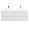 New England Joinery 1500mm Splendor Double Basin SilkSurface Top Wall Hung Vanity