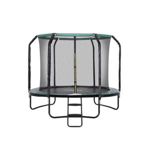 Centra 8FT Round Trampoline Basketball Set with Safety Net