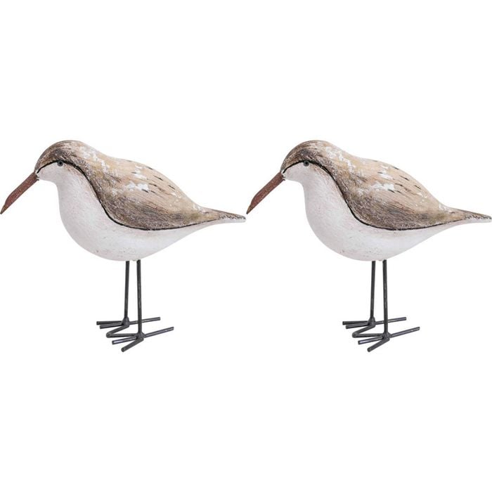 2PK LVD Sand Piper Wooden Sculpture Home/Lounge Decor Large