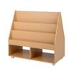 Costway Kid Double-sided Bookshelf Toy Storage Organizer Wheel Natural