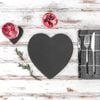 Argon Tableware Heart Shaped Natural Slate Placemats Set - Pack Of 6