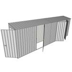 Build-a-Shed 0.8 x 6 x 2m Single Hinged Door Skillion Shed with Single and Double Hinged Side Doors - Zinc