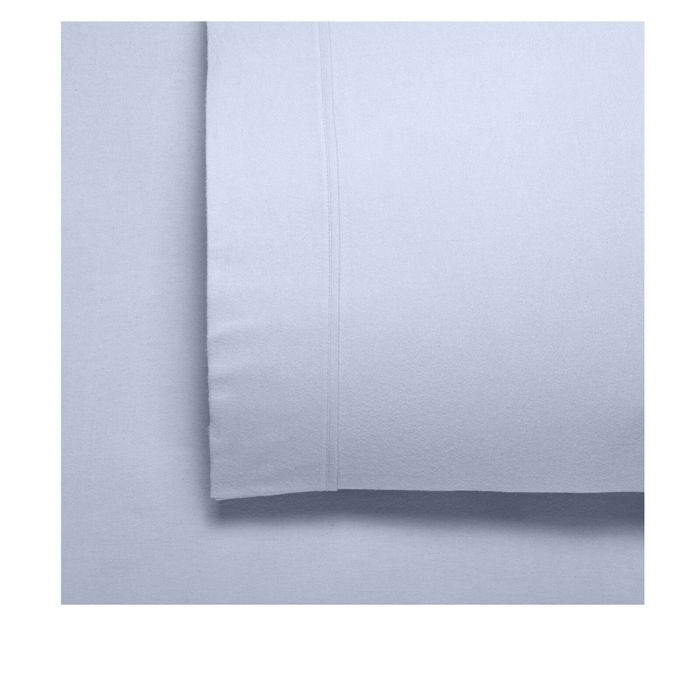 Bianca Fletcher Flannelette Cotton Sheet Set 40cm Wall Steel Blue Super King