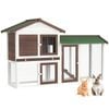 Advwin Large Rabbit Hutch Chicken Coop Guinea Pig Cage Pet House Waterproof 133x86x33cm