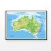 Australian Map Vector   Print 100% Australian Made 90 x 60cm   (Poster)