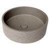 New Form Concreting Drift Round Concrete Vessel Basin in Taupe with Rugged Texture