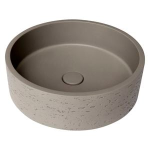 New Form Concreting Drift Round Concrete Vessel Basin in Taupe with Rugged Texture