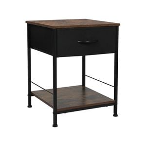 Levede 2-Tier Bedside Table with Drawer Brown