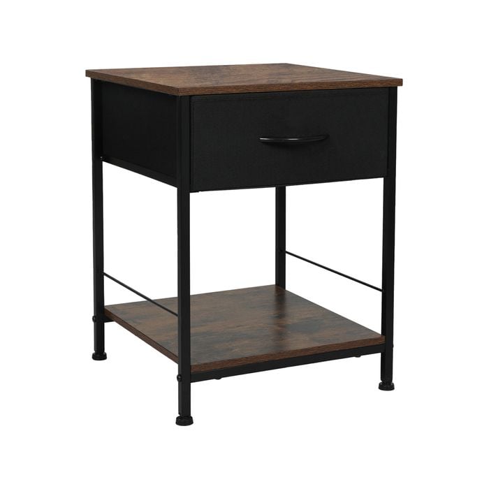 Levede 2-Tier Bedside Table with Drawer Brown