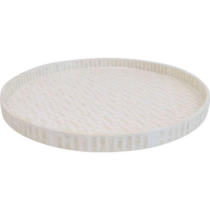 LVD Capiz/MDF Tray XL Home/Kitchen Decor 50x50cm - Ivory