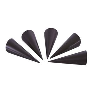 6pc Avanti 11cm Non-Stick Aluminium Cream Horns Set Baking Piping Nozzle Black