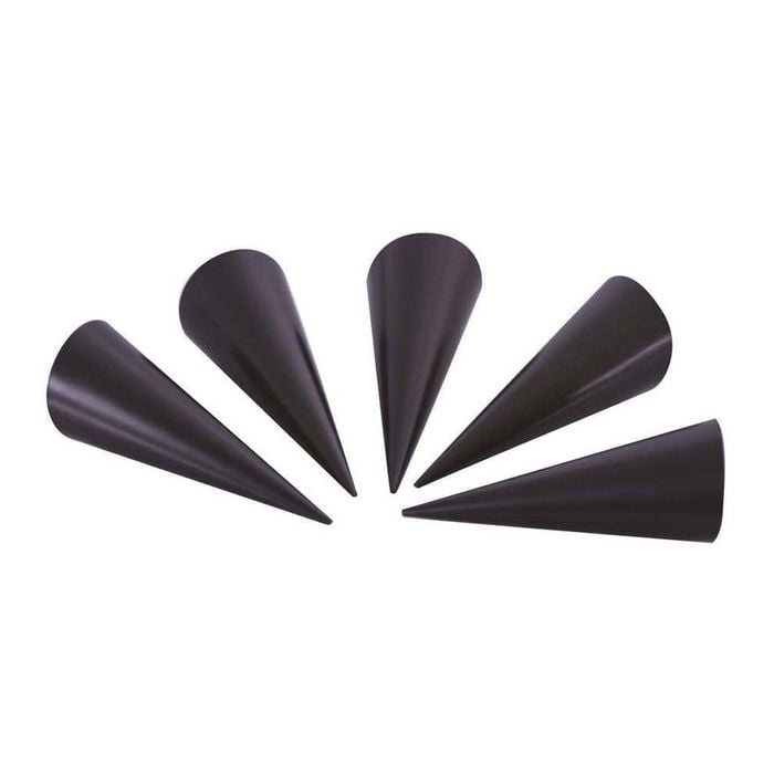 6pc Avanti 11cm Non-Stick Aluminium Cream Horns Set Baking Piping Nozzle Black