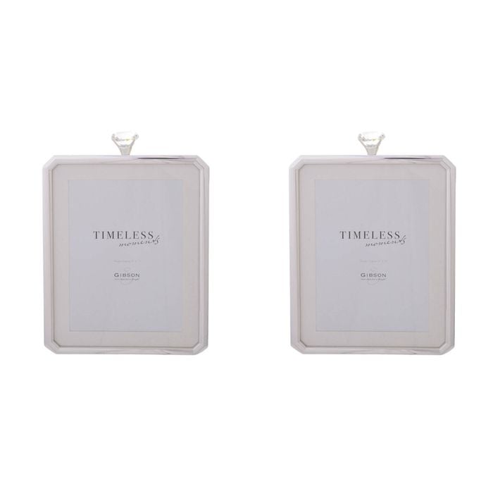 2PK Gibson Gifts Diamond Ring Home Decor 5x7" Silver Round