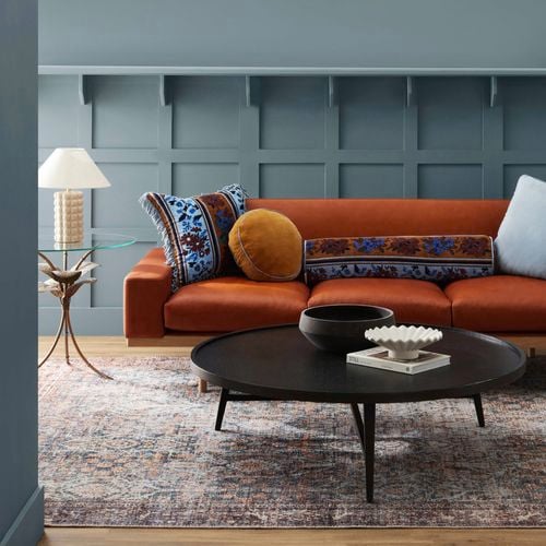 Porter's
  Paints Eggshell Finish in colour Dark Newport Blue
