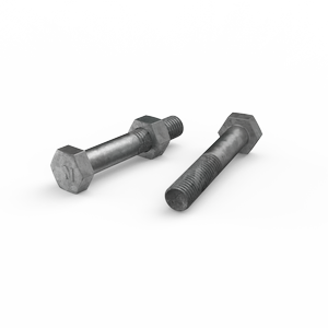 ZENITH M10 x 60mm Hot Dip Galvanised Hex Head Bolts and Nuts - Each