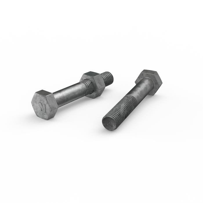 ZENITH M10 x 60mm Hot Dip Galvanised Hex Head Bolts and Nuts - Each