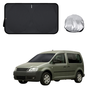 Front Windscreen Sun Shade for VolksWagen Caddy 2005 - 2021 Front Only - XL 160 x 100 cm - Black