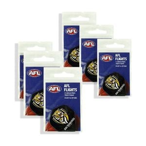 6x 3pc AFL Dart Flights Richmond Tigers Team Design Metronic Pack England Made