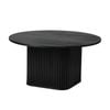 Oikiture Coffee Table Round Wooden Black