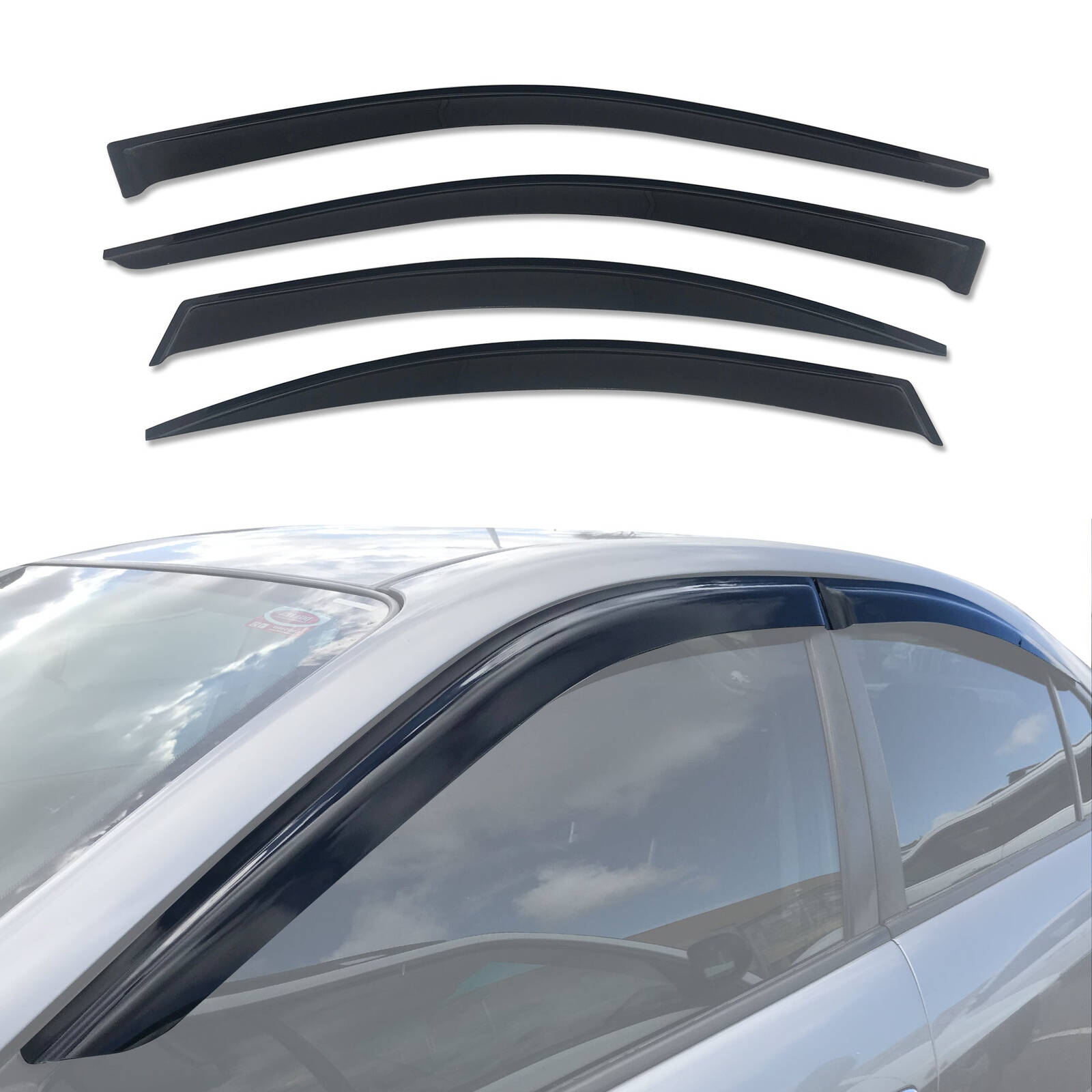 HEKO Tinted Wind Deflectors For Mazda 6 GJ 2013+ Estate – 4-Piece In-Channel Set