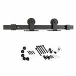 Rolltrak 2000 x 40 x 6mm Matte Black Smooth Finish Top Fix Barn Door Track Set - Matte Black