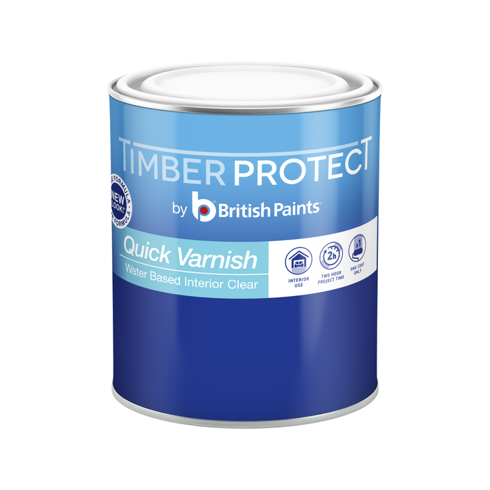 Timber Protect 250ml Interior Clear Satin Water Based Quick Varnish