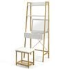 Costway Ladder Vanity Table Stool Set Makeup Desk Dressers Bedroom Living