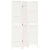 vidaXL Room Divider Privacy Screen Partition 3 Panels White Paulownia