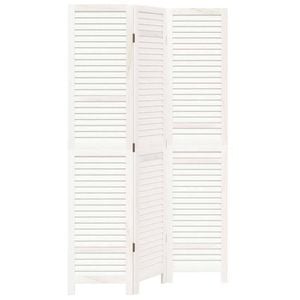 vidaXL Room Divider Privacy Screen Partition 3 Panels White Paulownia