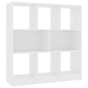 vidaXL Book Cabinet White Engineered Wood Home Organiser Storage Bookshelf