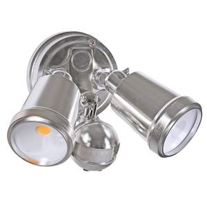 Brilliant Nickel Raptor III Twin Security Light with Sensor