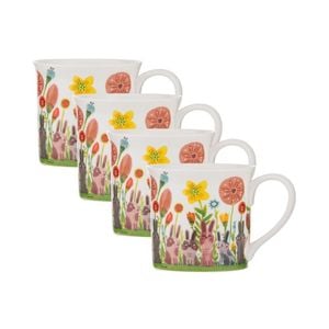 4PK Ashdene Playful Bunnies Beverage Mug Drinkware Assorted