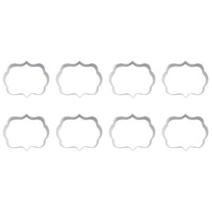 8PK R&M Plaque Cookie Cutter Polyresin Coated Steel 9cm - White