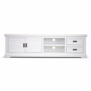 Laelia ETU Entertainment TV Unit 220cm 2 Door Solid Acacia Wood Coastal - White