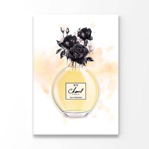 Yellow Black Perfume Print 100% Australian Made 90 x 120cm (Acrylic)