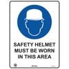 Pinnacle 400 x 300mm Poly Safety Helmet Must Be Worn In This Area Sign