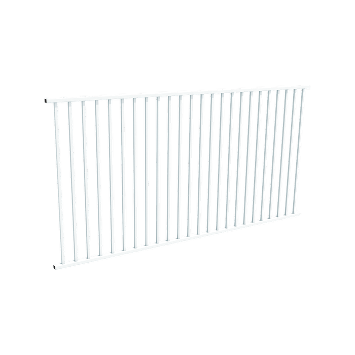 ProtectorAl 2400 x 1200mm Pearl White Aluminium Flat Top Pool Fence Panel with Square Picket